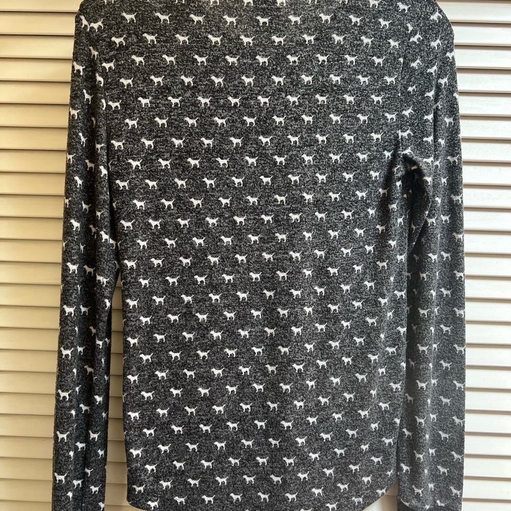 Victoria Secret PINK Women’s Sz XS Super Soft Pajama Sleepwear Shirt Gray Top - Picture 5 of 8